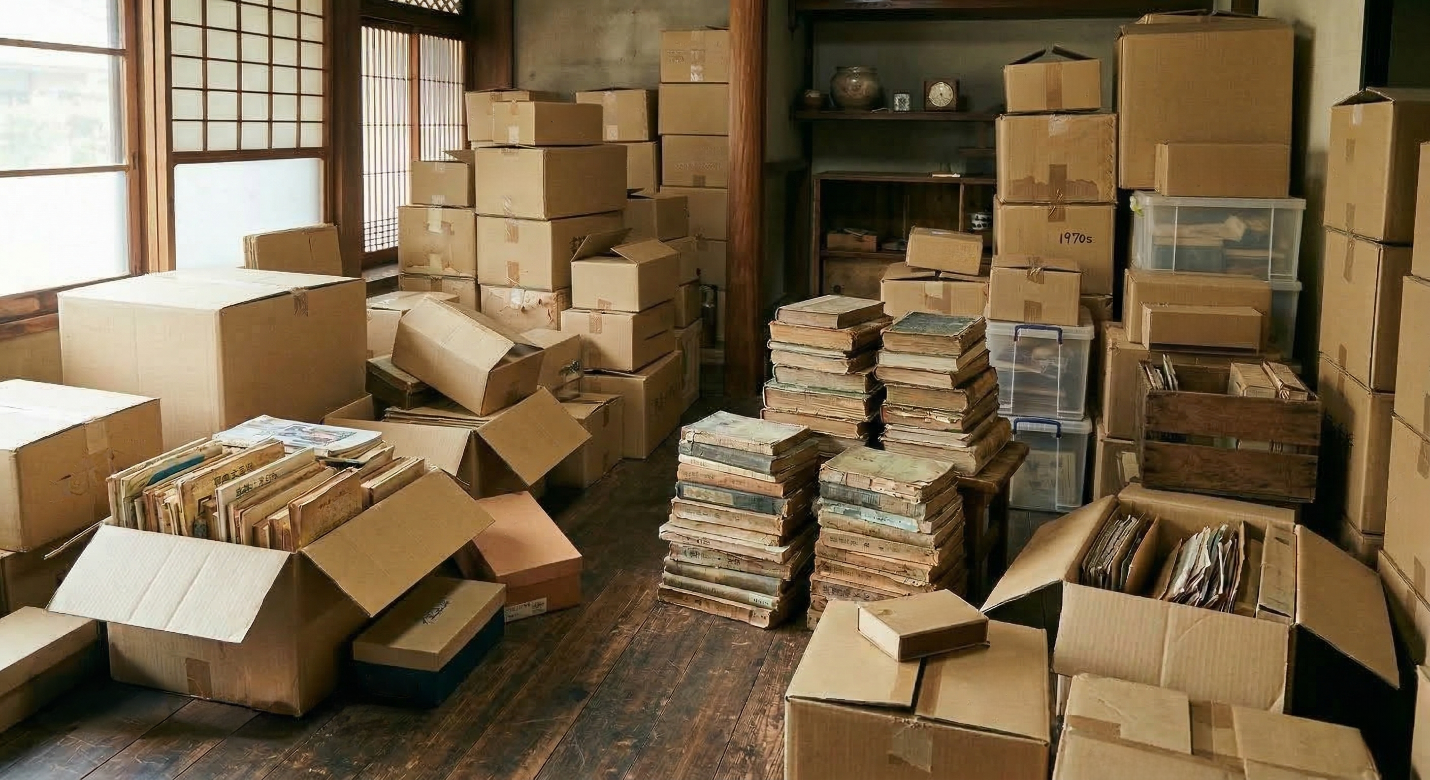 遺品整理中の古本や雑誌の相談イメージ